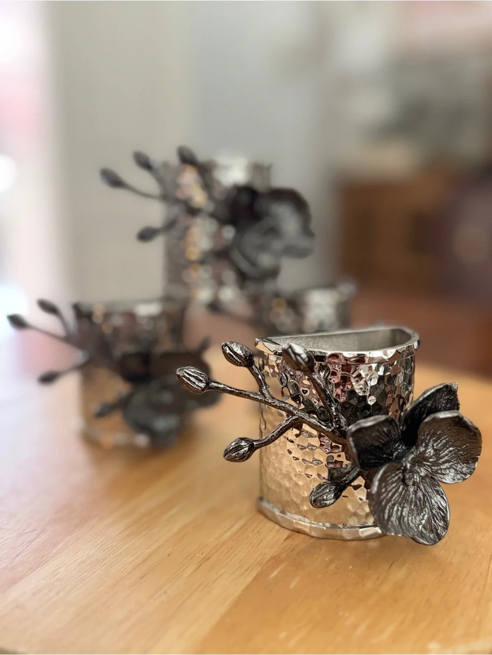 Michael Aram Black Orchid Napkin Ring Set Set of 4